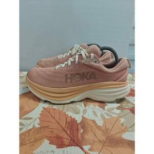 Hoka Bondi 8 x Free People running shoes in color sandstone cream size 9.5